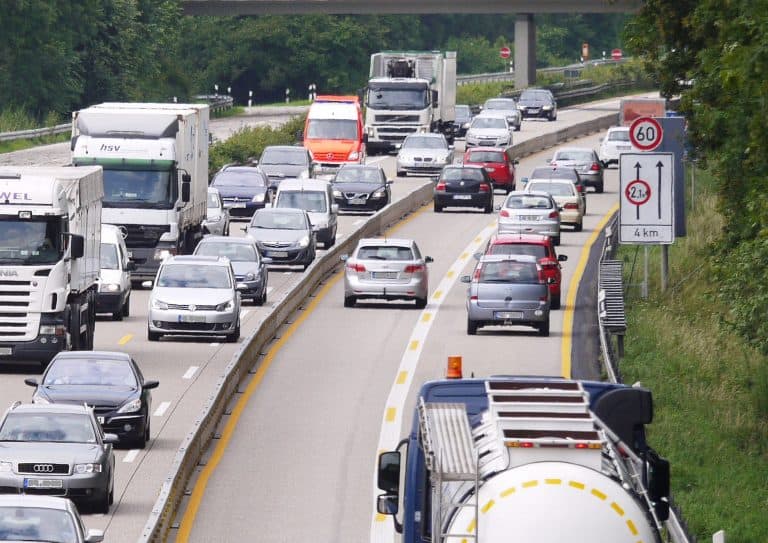 Baustelle opgepast smalle rijbaan